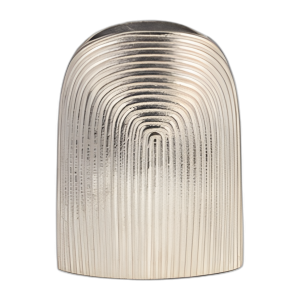 METAL, JARRÓN DE ARCO DE 11´´ , PLATA