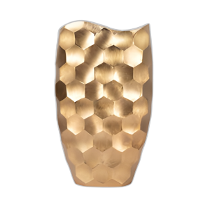 METAL, JARRÓN DE PANAL DE 24´´ , ORO