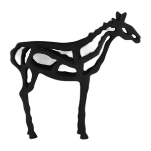 METAL, 14´´ H, ESCULTURA DE ILUSIÓN DE CABALLOS, NEGRO