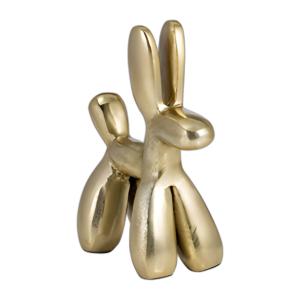 METAL, 8´´ H BALLON DOG DECO, ORO