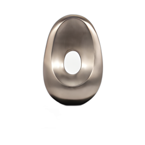 18´´ , ESCULTURA OVALADA DE METAL, SLVR/BLK