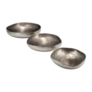 S/3 14/11/17´´ D METAL, TAZONES DE FORMA ORGÁNICA, BRONCE