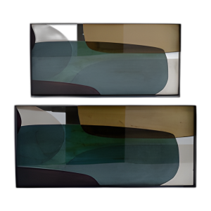 S/2 16/20´´ L, BANDEJA DE METAL/VIDRIO, NÍQUEL/MULTI