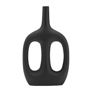 METAL, 15´´ , HUECAR MANEJA JARRÓN, NEGRO