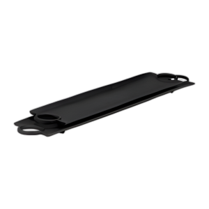 METAL, S/2 26/32´´ , BANDEJA PLANA CON MANIJAS DE ANILLO, NEGRO