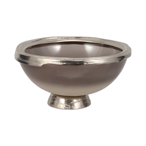 VIDRIO, TAZÓN DE 15´´ D CON BASE DE PLATA, NÍQUEL DE TOPO