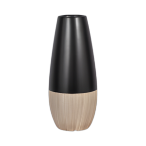 CER, JARRÓN DE 2 TONOS DE 17´´ H, CREMA/NEGRO