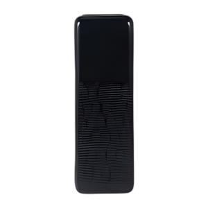 CER, JARRÓN DE RANURADO CUADRADO DE 18´´ , NEGRO