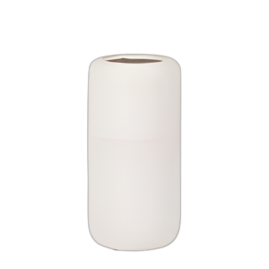 CER, JARRÓN RANURADO DE 10´´ H, MARFIL