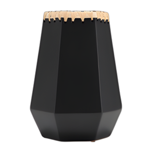 CER, JARRÓN DE 11´´ H CON TEJIDO, NEGRO