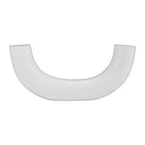 CER, JARRÓN DE MEDIO CÍRCULO DE 12´´ L, BLANCO