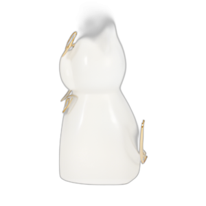 CER 6´´ H, CACHORRO CON GAFAS DORADAS Y BOWTIE, WHT