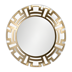 METAL, ESPEJO REDONDO TRIBAL DE 24´´ D, ORO
