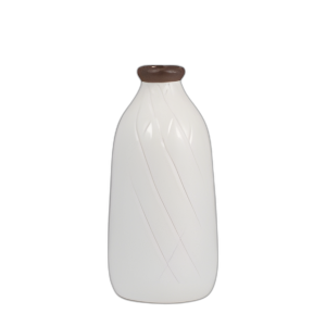 CER, JARRÓN TEXTURIZADO A CUADROS DE 9´´ , BLANCO