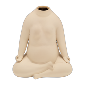 CER, 8´´ H MUJER FLOR BODY FLOWER, CREMA