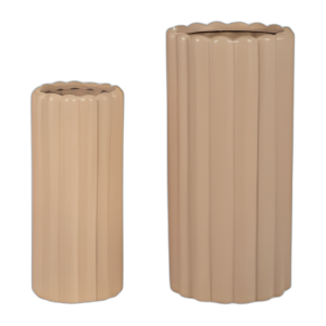 CER, S/2 10/13? H JARRONES ACANALADOS, CREMA IRLANDESA