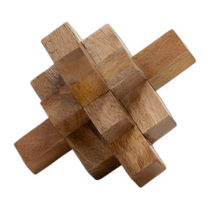 MADERA, ORBE GEOMÉTRICO DE 6´´ , NATURAL