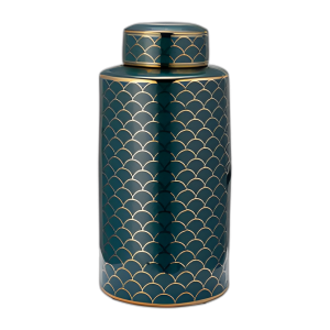 CER, FRASCO DE CRUJIDO DE 16´´ CON TAPA, ORO