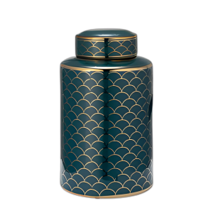 CER, 12´´ JARRA DE CRUJIDO CON TAPA, ORO