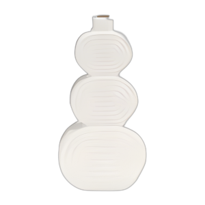 CER, JARRÓN DE CÍRCULOS APILADOS DE 12´´ , BLANCO