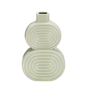 CER, JARRÓN DE CÍRCULOS APILADOS DE 10´´ , PEPINO