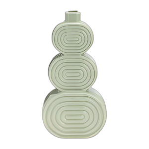 CER, JARRÓN DE CÍRCULOS APILADOS DE 12´´ , PEPINO