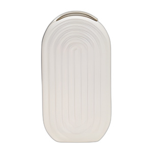 CER, 11´´ JARRÓN OVALADO, BLANCO, BLANCO