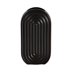 CER, JARRÓN OVALADO DE 11´´ , NEGRO