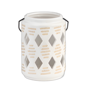 CER, LINTERNA CORTADA DE DIAMANTES DE 6´´ H, MARFIL