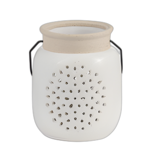 CER, FLOR DE 6´´ H LINTERNA CORTADA, MARFIL