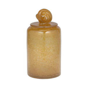 GLASS, JARRO DE 10´´ CON BURBUJA ÁMBAR DE TAPA DE NUDO