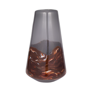 VIDRIO, JARRÓN DE 14´´ GRIS/MARRÓN