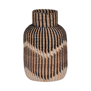 RATTAN, JARRÓN TEJIDO DE 13´´ H, MULTI