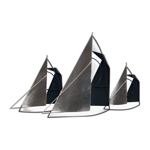 METAL, 26´´ VELEROS DECORACIÓN DE PARED, AZUL/PLATA