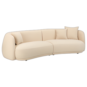 SOFÁ CURVA DE 4 ASIENTOS, 2BOXES DE MARFIL/BEIGE