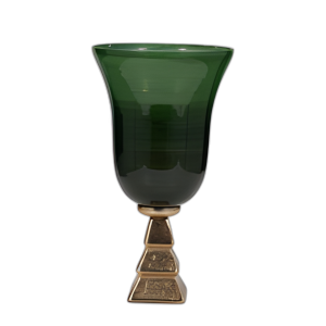 VIDRIO DE 15´´ 5TH AVE EN EL SOPORTE, VERDE/ORO