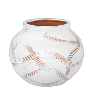 CER, 7´´ ROUND GLOBAL VASE, BLANCO