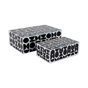 VIDRIO, CAJAS DE IMPRESIÓN MODERNAS S/2 8/11´´ , NEGRO/BLANCO