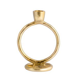 METAL, CANDELABRO DE ANILLO REDONDO DE 6´´ , ORO