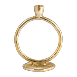 METAL, CANDELABRO DE ANILLO REDONDO DE 8´´ , ORO