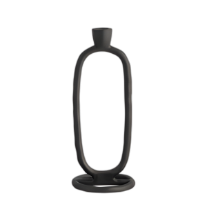 METAL, 10´´ CANDELADOR DE CÓNICO OVALADO ABIERTO, NEGRO