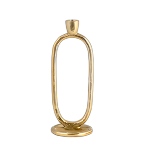 METAL, 10´´ CANDELADOR DE CÓNICO OVALADO ABIERTA, ORO