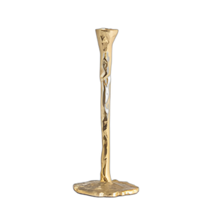 METAL, CANDELADOR CÓNICO FORJADO DE 15´´ , ORO