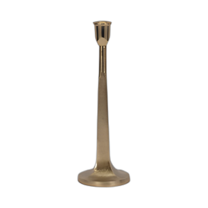 METAL, 12´´ CUADRADO CON CANDELABRO CÓNICO, ORO