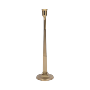 METAL, 16´´ CUADRADO CON CANDELABRO CÓNICO, ORO