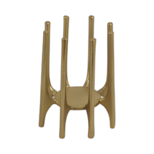 METAL, CANDELABRO DE 6´´ CON PATAS DE ESPIGA, ORO