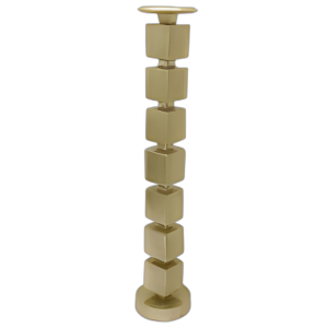 METAL, CANDELABRO DE CUBOS APILADOS DE 24´´ , ORO