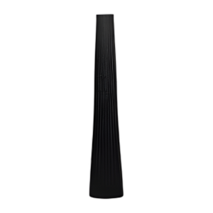 METAL, JARRÓN DE PISO ACANALADO DE 58´´ , NEGRO