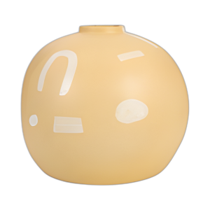 STONEWARE, JARRÓN AZTECA DE 9´´ , MOSTAZA