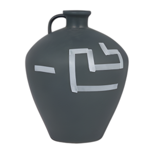 STONEWARE, JARRA AZTECA DE 12´´ , VERDE